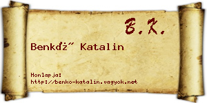 Benkő Katalin névjegykártya