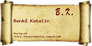 Benkő Katalin névjegykártya